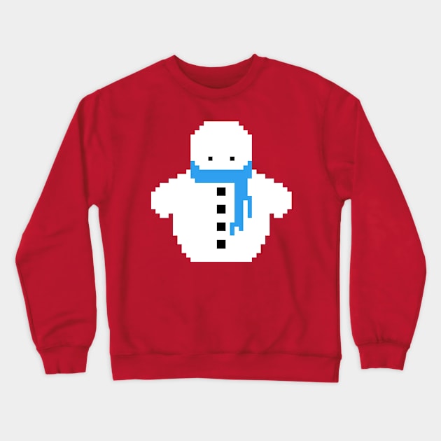 Cute Christmas Pixel Snowman Crewneck Sweatshirt by perdita00
